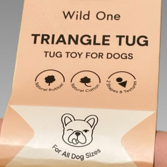 WILD ONE Triangle Tug Toy for Dogs PINK Rubber Cotton - BPA & Phthalate Free NEW - Picture 4 of 4